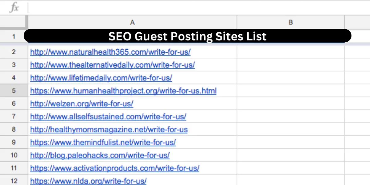 SEO Guest Posting Sites List